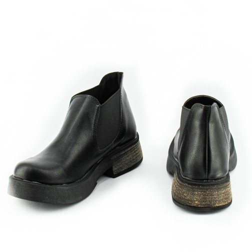 Botineta Elastico Eco Cuero