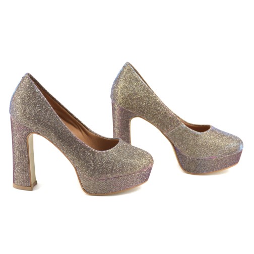 Zapato Clásico Brillos Plataforma