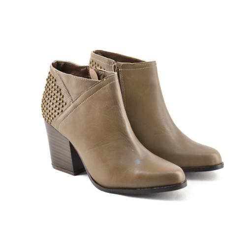 Botineta De Cuero Tacon